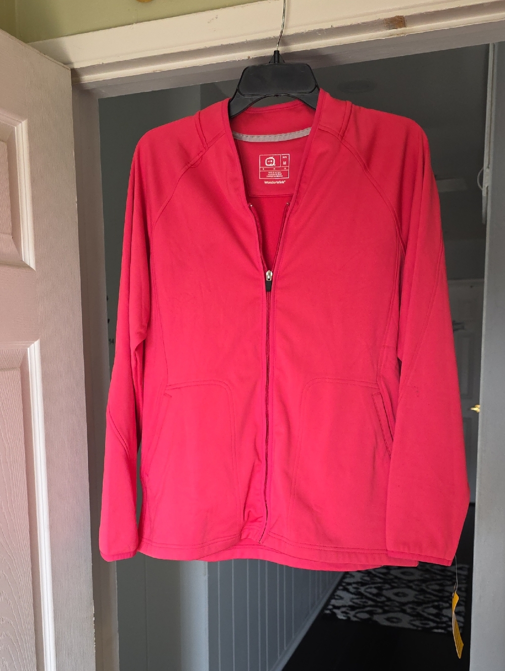 WonderWink Hot Pink Full-Zip Utility Jacket
